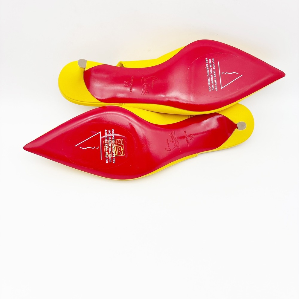 NWB Christian‎ Louboutin Sporty Kate 55mm Slingback Pumps in Pollen Size 38 - Picture 10 of 16